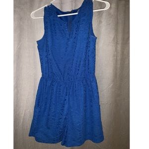 Royal blue lace romper